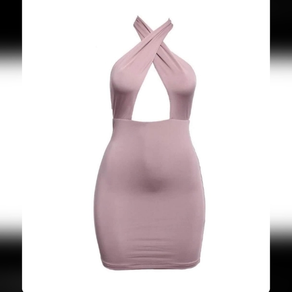 4/$30 **Mauve mini bodycon cut out dress - Picture 1 of 9